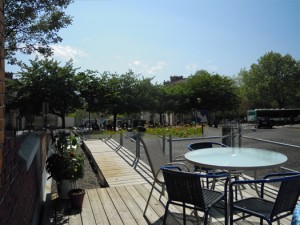 mix of paris cafe view and espace fibre's rooftop terrase