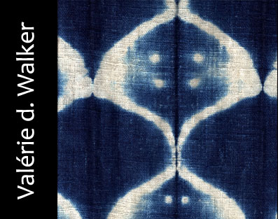 ginko leaf patterns created by shibori resist techniques VdW has worked in for over 22 years. 